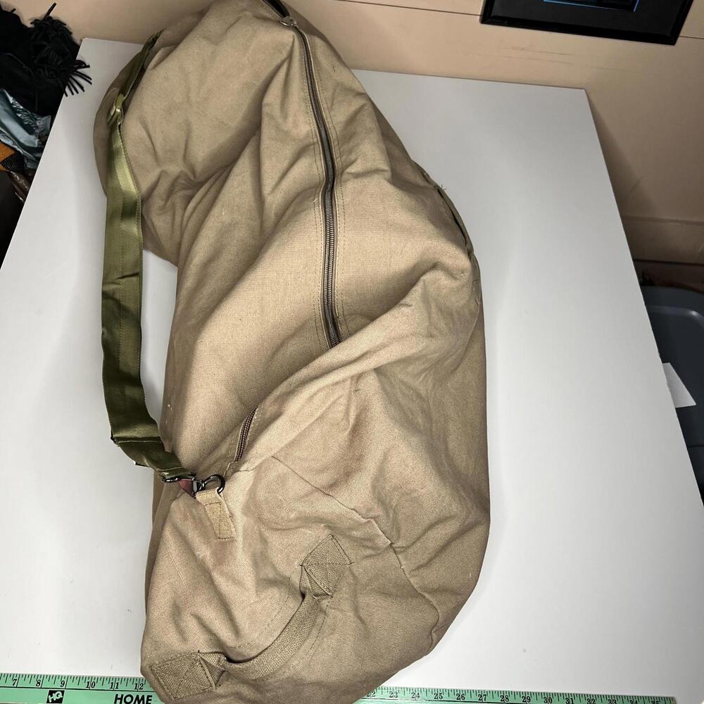 Stansport Beige  Canvas Duffel Bag‎ Soft Case Adjustable Strap Men Travel